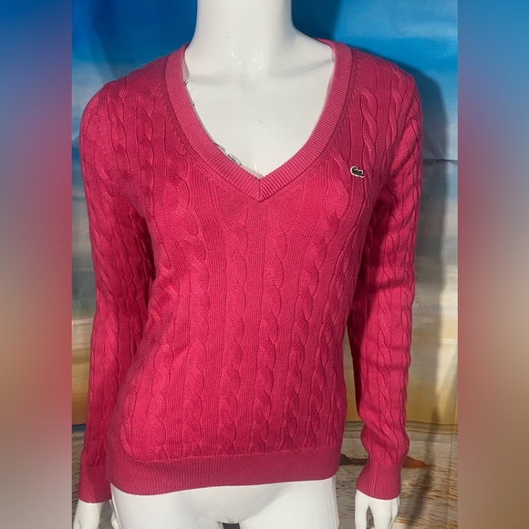 Lacoste Cotton Cable Knit Sweater - Picture 1 of 4